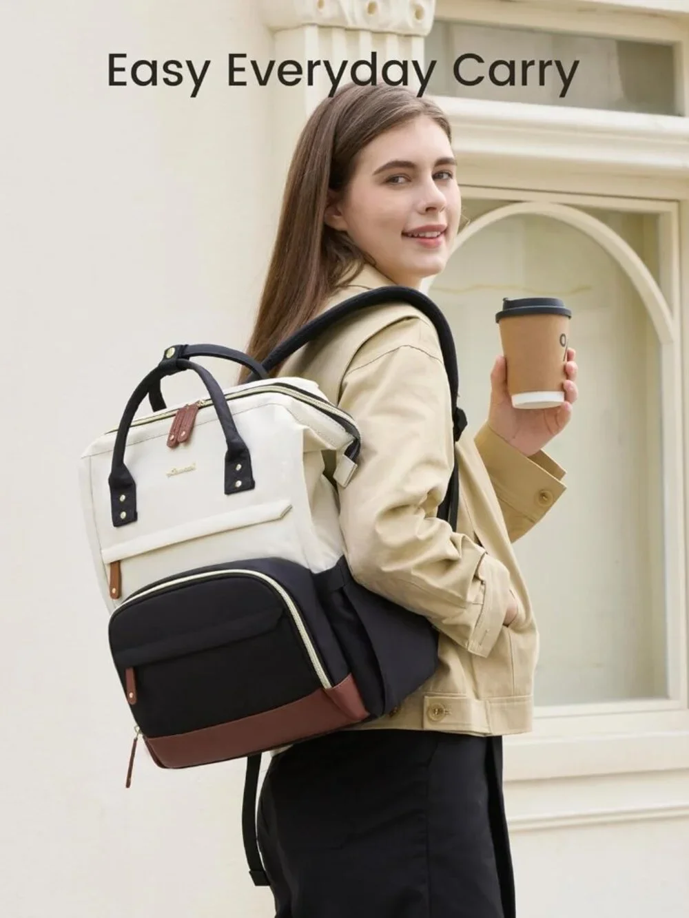 Laptop Backpack for Women, 15.6 Inch Work Business Backpacks Purse With Large Ca - Picture 7 of 8